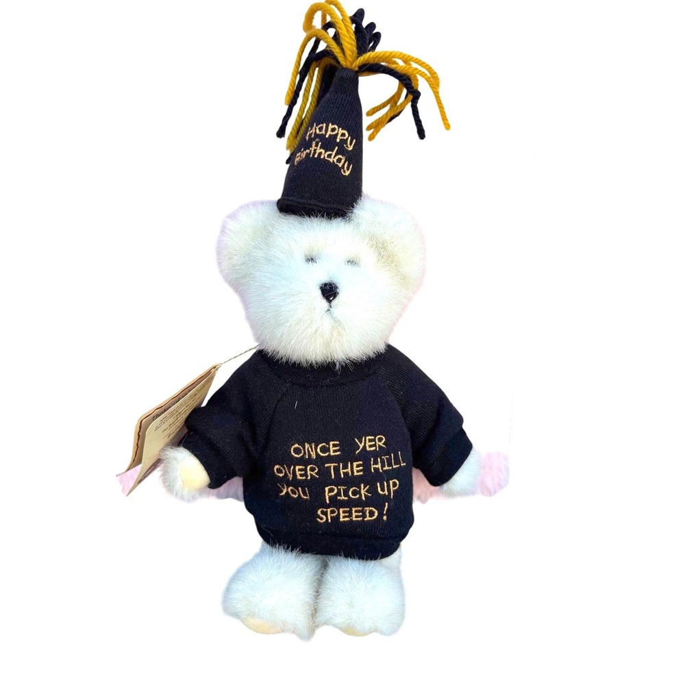 Boyds‎ Bear U.R. Old 10" Plush Thinkin Of Ya Happy Birthday Head Bean w Tag